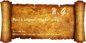 Meilinger Győző névjegykártya
